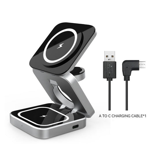 Foldable Magnetic Wireless Charger for iPhone, Watch, AirPods - GoodDeals