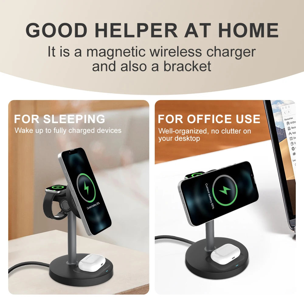MagStand Flex 3‑in‑1  Phone Charger