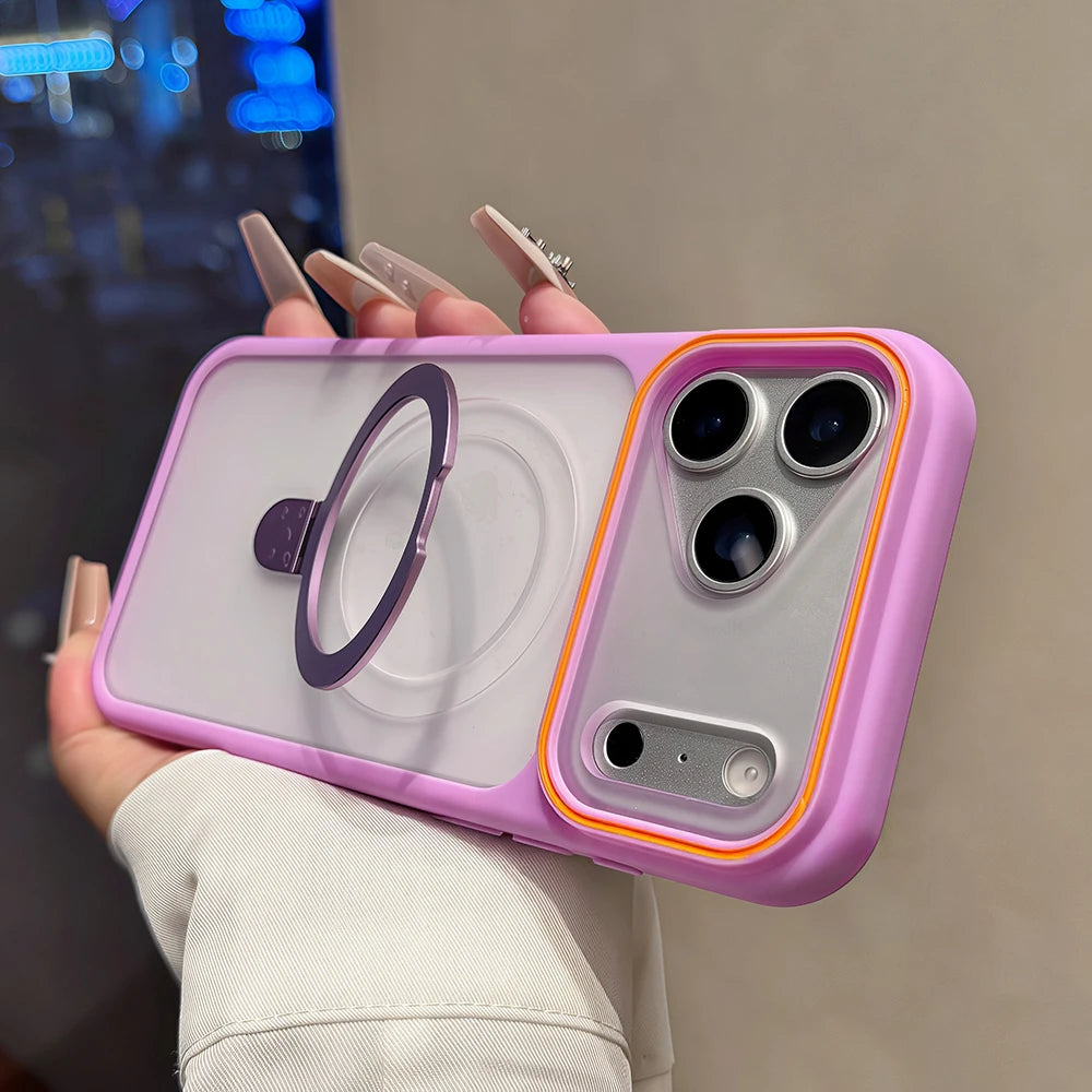 ClearGuard Frost - Frosted Magnetic Ring Stand Case – iPhone 17 Pro Max