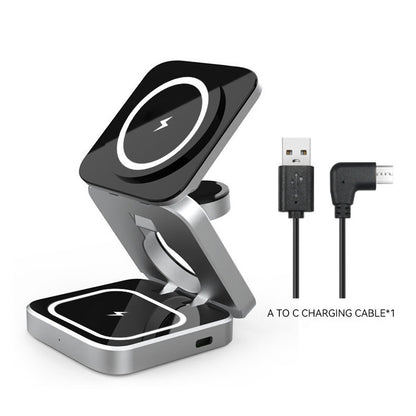 Foldable Magnetic Wireless Charger for iPhone, Watch, AirPods - GoodDeals