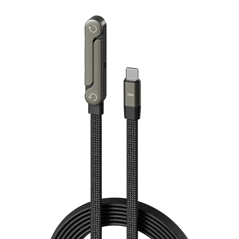 VoltFlex 240W Rotating Fast‑Charge Cable with Stand