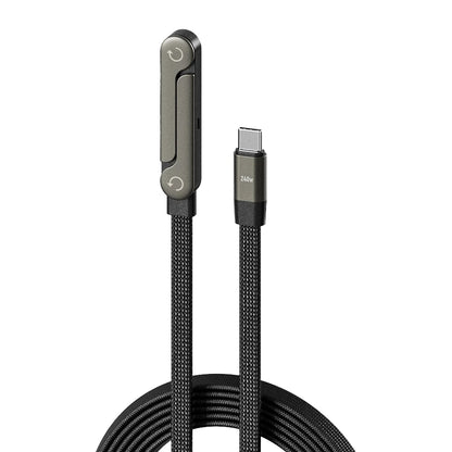 VoltFlex 240W Rotating Fast‑Charge Cable with Stand