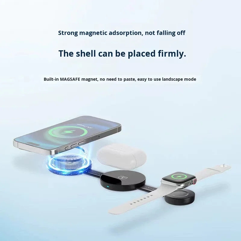 MagEdge Trio – Foldable Magnetic Wireless Charger (15W)