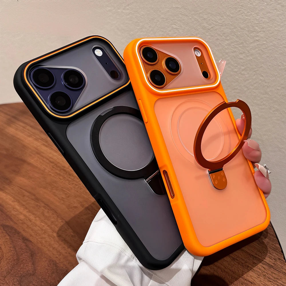 ClearGuard Frost - Frosted Magnetic Ring Stand Case – iPhone 17 Pro Max