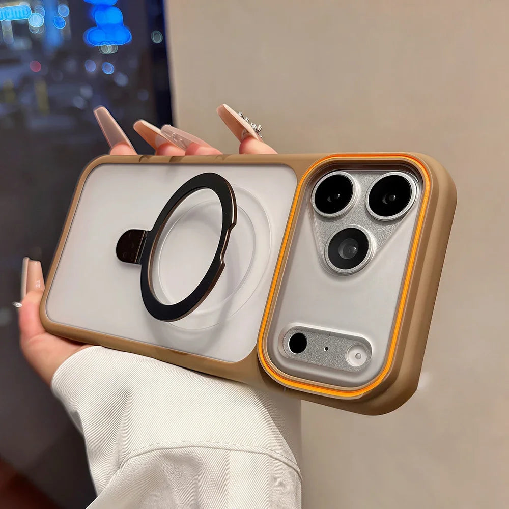 ClearGuard Frost - Frosted Magnetic Ring Stand Case – iPhone 17 Pro Max