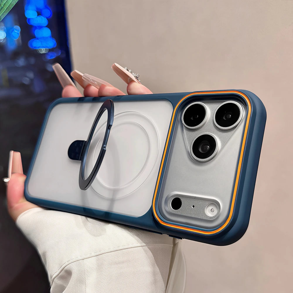 ClearGuard Frost - Frosted Magnetic Ring Stand Case – iPhone 17 Pro Max